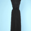 Robe longue 1970 en crêpe de soie noir Steinman