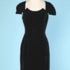 Robe 1960 en crêpe noir Pauline Trigère