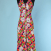 Robe longue 1960 en jersey multicolore dos nu