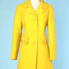 Manteau 1970 en jersey de laine jaune citron