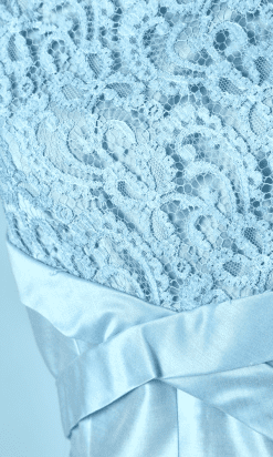 Alternative view of Robe de cocktail 1950 en faille et dentelle bleu ciel