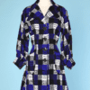 Manteau vintage en soie à carreaux Christian Lacroix