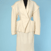 Tailleur jupe 1980 en lainage écru Thierry Mugler