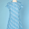 Robe 1960 en broderie de Saint Gale blanche et bleue