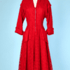 Robe 1950 en dentelle rouge Claudia Young