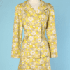 Tailleur 1960 jupe et veste en coton imprimé de fleurs