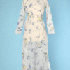 Robe 1950 en voile de nylon imprimé indochinoise