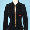 Veste vintage en velours noir et boutons dorés Kenzo