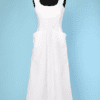 Robe longue 1960 en piqué de coton blanc Pauline Trigère