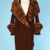 Manteau 1930 en lainage marron et fourrure