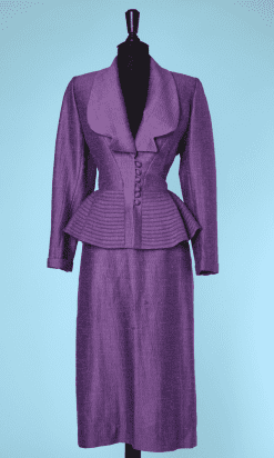 Tailleur 1940 en laine et soie violet Lilli Ann
