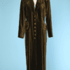 Maxi manteau vintage en velours vert bronze Carven