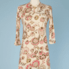Mini robe 1970 en jersey écru imprimé