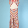 Ensemble de plage 1930 en coton blanc et rayures multicolores