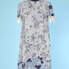 Robe en soie blanche imprimée de fleurs bleu ciel et marine Chloé
