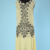 Robe 1925 en voile de coton jaune perlé