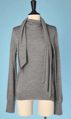 Pull vintage en cachemire gris Hermès