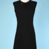 Robe vintage en crêpe et satin noir Louis Vuitton