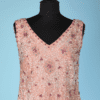 Pull 1960 sans manches brodé de paillettes et perles et strass