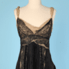 Top en mousseline nude et dentelle noire Prada