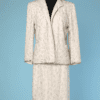 Tailleur 1980 en crêpe blanc perlé blanc