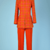 Tailleur pantalon 1970 en lainage écossais