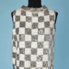 Pull 1960 sans manches brodé de paillettes blanches et argentées
