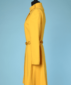 Grand Manteau En Laine Vintage Années 70 - Couleur Marron - Taille Grande - Occasion Très Bon état