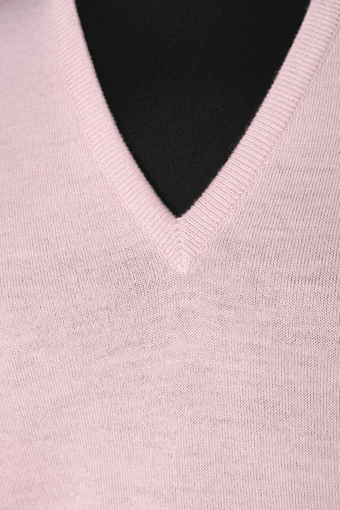 Pull 1950 en lainage à manches courtes rose – Image 2