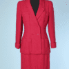 Tailleur 1980 Chanel en lainage tissé rose