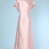 Robe longue 1960 en soie sauvage rose perlée