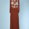 Robe 1970 en mousseline et jersey de soie brodé Galanos