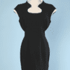 Robe 1990 en crêpe noir et blanc Thierry Mugler