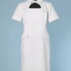 Robe blanche en coton damassé Courrèges