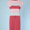 Robe 1970 en maille tricolore Courrèges
