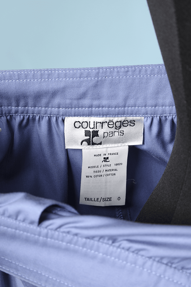 Jupe 1970 en coton bleu ciel Courrèges – Image 4