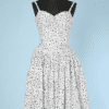 Robe 1950 en coton blanc à pois noirs