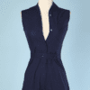 Combishort en lin bleu marine 1950
