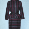 Robe 1970 en lainage à rayures Pierres Cardin