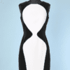 Robe 1990 en velours noir et crêpe blanc Thierry Mugler
