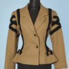 Veste 1940 en lainage marron et bandes noires