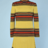 Tailleur jupe et pull 1970 en jersey de laine à rayures