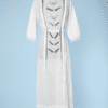 Robe longue 1900 en coton blanc incrustée de motifs en Irlande