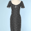 Robe vintage en jersey stretch noir à écailles blanches Hervé Léger