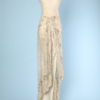 Robe longue 1990 en dentelle écrue pailletée et perlée Christian Dior haute couture