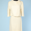 Tailleur 1960 veste et jupe en lainage écru