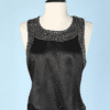 Top 1930 en satin noir et strass