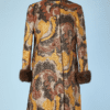 Tailleur 1970 robe et manteau lamé cuivre et argent orange et chocolat (Copie)