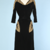 Robe 1950 en velours noir brodée de paillettes or Christian Dior New York