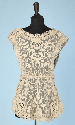 Tunique 1910-20 en tulle brodé